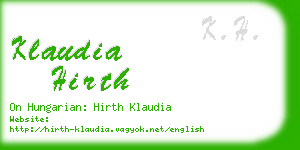 klaudia hirth business card